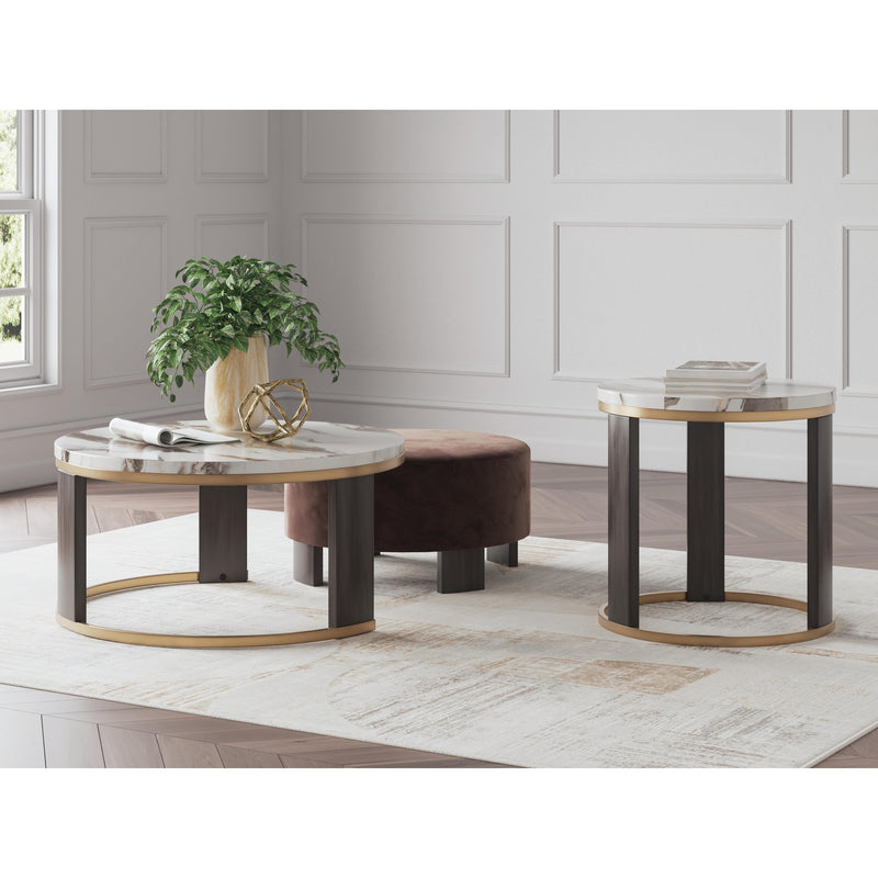  Signature Design by Ashley Jazmore T671T1 Coffee Table and 2 Ends IMAGE 2