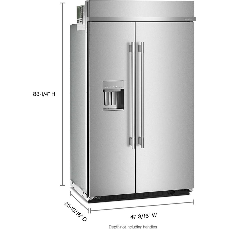  KitchenAid 48-inch, 29.4 cu. ft. Built-in Side-by-Side Refrigerator with External Water and Ice Dispensing System KBSD748SPS IMAGE 5