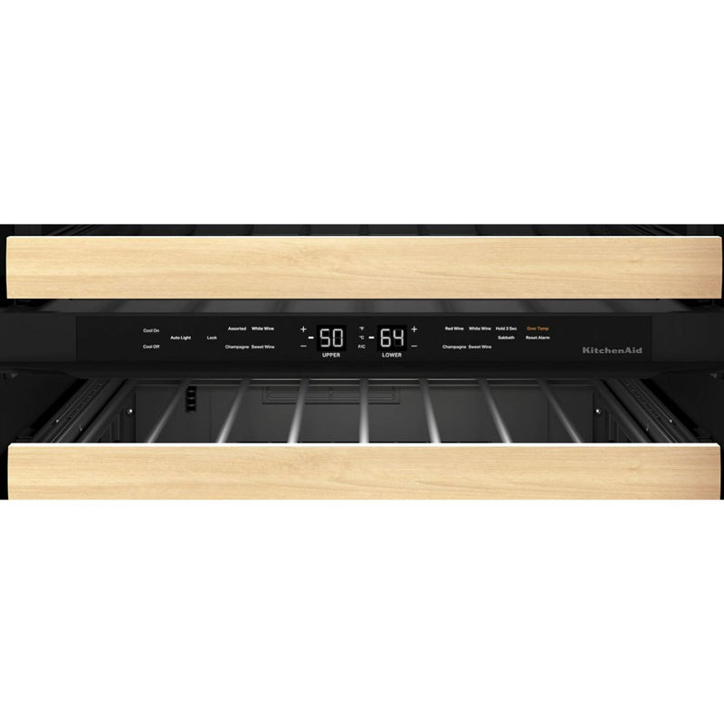  KitchenAid 24-inch Undercounter Wine Cellar with Full-Extension Wood-Front Racks KUWR524SBE IMAGE 4