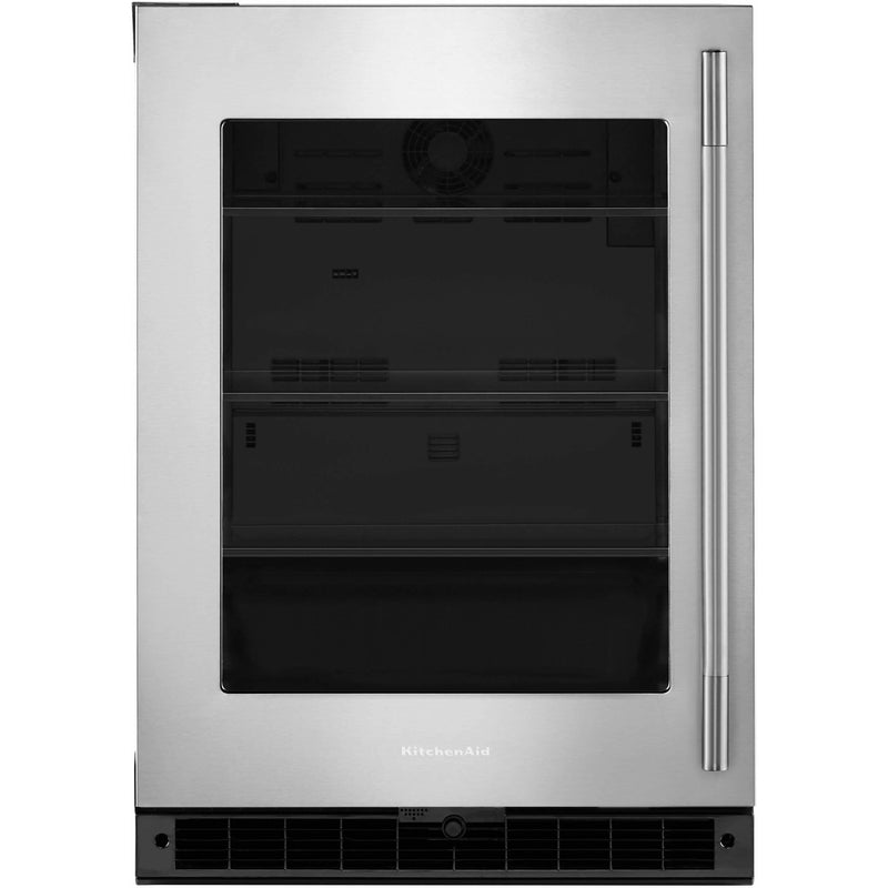  KitchenAid 24-inch, 5.2 cu. ft. Compact Refrigerator with Glass Door KURL324SSB IMAGE 1