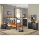  Dynamic Furniture 813-394 Twin/Twin Bunkbed - Black IMAGE 1