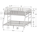  Dynamic Furniture 813-395 Twin/Twin Bunkbed - Black IMAGE 2