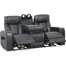  Primo International Heritage Power Reclining Leather Match Sofa Colton 73879 Power Reclining Sofa - Black IMAGE 2