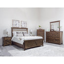  Mako Wood Furniture Megan M-6000-UP-DBL Full Upholstered Bed - Brindle Brown IMAGE 3