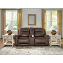  Benchcraft Gravier U1330118 Power Reclining Loveseat with Console  & Adjutasble Headrest IMAGE 2