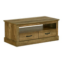  Monarch I 2525 Coffee Table - 42"L / Dark Brown Knotty Oak / 2 Drawers IMAGE 1