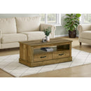  Monarch I 2525 Coffee Table - 42"L / Dark Brown Knotty Oak / 2 Drawers IMAGE 2