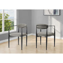  Monarch I 1228 Dining Chair - 2Pcs / 32"H / Grey Fabric / Black Metal IMAGE 2