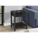  Monarch I 3202 Accent Table - 24"H / Black Oak / Black Metal Usb / Plug IMAGE 2