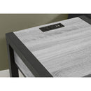  Monarch I 3201 Accent Table - 24"H / Grey / Black Metal Usb / Plug IMAGE 3