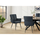  Monarch I 1148 Dining Chair - 2Pcs / 36"H / Blue Leather-Look / Black Metal IMAGE 6