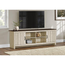  Monarch I 2507 Tv Stand - 72"L / Light Beige / Dark Oak Top With 2 Doors IMAGE 2