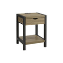  Monarch I 3200 Accent Table - 24"H / Dark Taupe / Black Metal Usb / Plug IMAGE 1