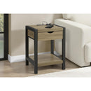  Monarch I 3200 Accent Table - 24"H / Dark Taupe / Black Metal Usb / Plug IMAGE 2