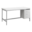  Monarch I 7046 Computer Desk - 60"L / White / Silver Metal IMAGE 2