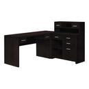  Monarch I 7018 Computer Desk - Espresso Left Or Right Facing Corner IMAGE 1
