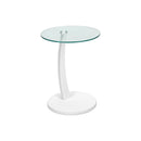  Monarch I 3017 Accent Table - White Bentwood With Tempered Glass IMAGE 2