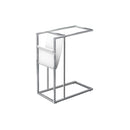  Monarch I 3034 Accent Table - White / Chrome Metal With A Magazine Rack IMAGE 1