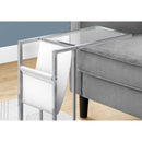  Monarch I 3034 Accent Table - White / Chrome Metal With A Magazine Rack IMAGE 2