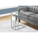  Monarch I 3034 Accent Table - White / Chrome Metal With A Magazine Rack IMAGE 3