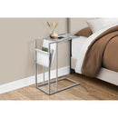  Monarch I 3034 Accent Table - White / Chrome Metal With A Magazine Rack IMAGE 4