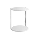  Monarch I 3056 Accent Table - Glossy White / Chrome Metal IMAGE 1