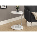  Monarch I 3056 Accent Table - Glossy White / Chrome Metal IMAGE 3