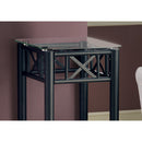  Monarch I 3078 Accent Table - Black Metal With Tempered Glass IMAGE 3