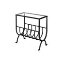 Monarch I 3308 Accent Table - Black Metal With Tempered Glass IMAGE 1