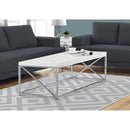  Monarch I 3028 Coffee Table - Glossy White With Chrome Metal IMAGE 3