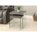  Monarch I 3053 Nesting Table - 2Pcs Set / Dark Taupe / Tempered Glass IMAGE 3