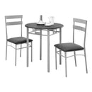  Monarch I 3095 Dining Set - 3Pcs Set / Black / Silver Metal IMAGE 3
