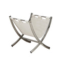  Monarch I 2036 Magazine Rack - White Leather-Look / Chrome Metal IMAGE 1