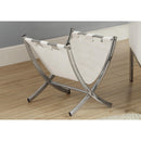  Monarch I 2036 Magazine Rack - White Leather-Look / Chrome Metal IMAGE 2