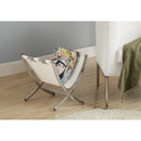 Monarch I 2036 Magazine Rack - White Leather-Look / Chrome Metal IMAGE 3