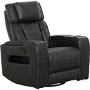  Primo International Heritage Swivel Glider Leather Match Chair Colton 74985 Swivel Glider Recliner - Black IMAGE 1