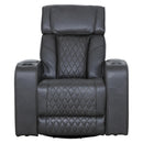  Primo International Heritage Swivel Glider Leather Match Chair Colton 74986 Swivel Glider Recliner - Charcoal IMAGE 1