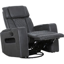  Primo International Heritage Swivel Glider Leather Match Chair Colton 74986 Swivel Glider Recliner - Charcoal IMAGE 4
