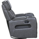  Primo International Heritage Swivel Glider Leather Match Chair Colton 74986 Swivel Glider Recliner - Charcoal IMAGE 5