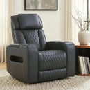  Primo International Heritage Power Leather Match Recliner Colton 73881 Power Recliner - Black IMAGE 10
