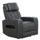  Primo International Heritage Power Leather Match Recliner Colton 73881 Power Recliner - Black IMAGE 3