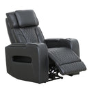  Primo International Heritage Power Leather Match Recliner Colton 73881 Power Recliner - Black IMAGE 4