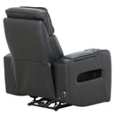  Primo International Heritage Power Leather Match Recliner Colton 73881 Power Recliner - Black IMAGE 7