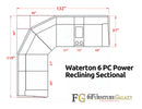 Waterton 6 PC Power Reclining Sectional